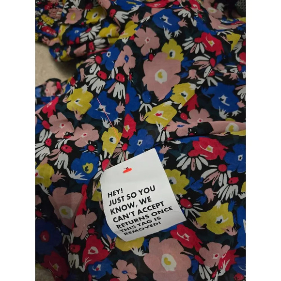 ASOS DESIGN Curve midi smock dress with shirred cuffs multi floral print Size 18 - Picture 5 of 5